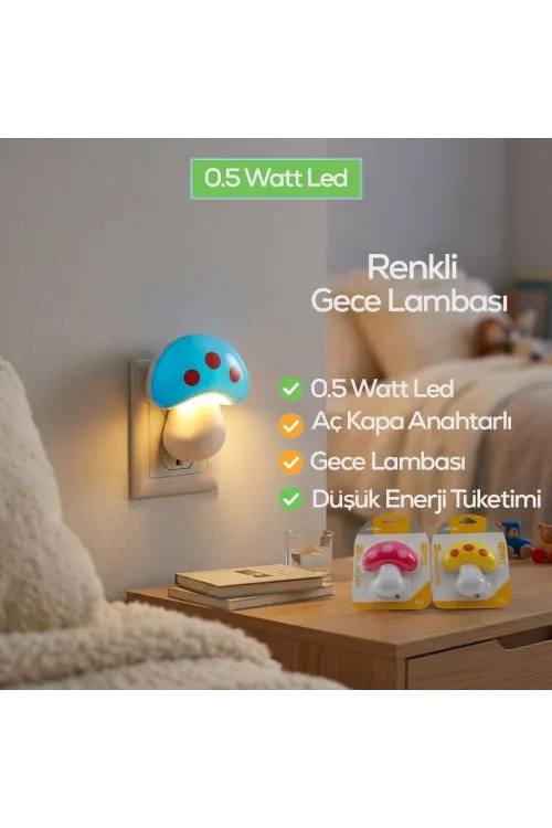 Mantar LED Gece Lambası