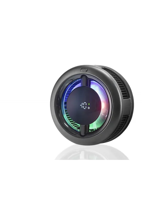 Manyetik Telefon Soğutucu Fan Rgb Dijital Ekranlı - Siyah CX19