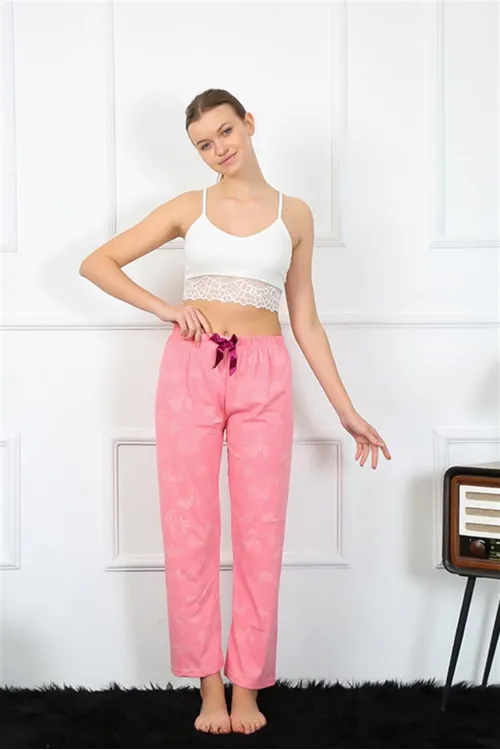  Kadın Pamuklu Alt Pijama Pembe