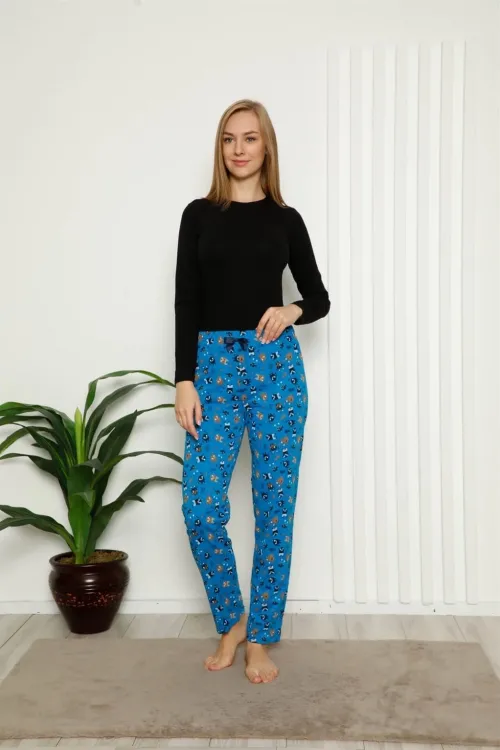  Kadın Pamuklu Alt Pijama Saks