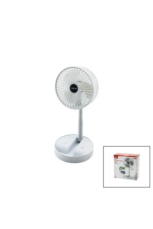 Masa Üstü Vantilatör Usb Şarjlı Katlanır Fan=16.4cm - Uzayan Ayak=12.5-19cm 180 Derece Dönebilen Telefonluklu Bwfn-11
