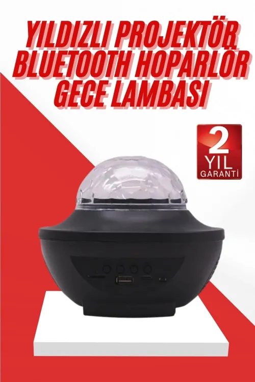 Masa Ve Gece Lambası Renkli Projektör Işıklı Disko Topu Bluetooth Hoparlör