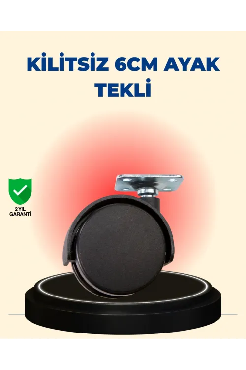 Masa Ve Sehpa İçin 6 Cm Kilitsiz Ayak Tekli