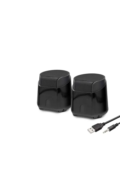 Masaüstü Hoparlör 1+1 USB + 3.5mm - Siyah HD6024