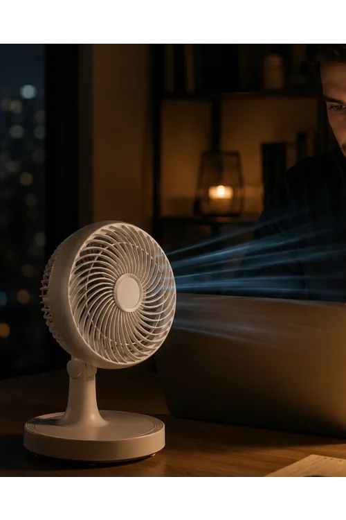 Masaüstü Mini Fan Sessiz Çalışan 2 Hızlı Otomatik Salınımlı Fan