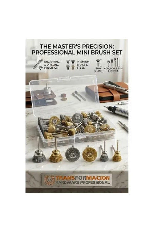 Masterworks 60 Parça Gravür Tel Fırça Seti | 3mm Şaft, Pirinç & Çelik 723012