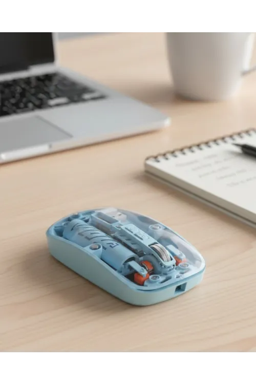 Mavi Kablosuz Mouse Bluetooth Ve Usb Çift Mod Bağlantılı