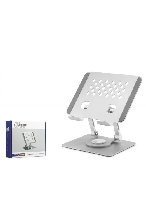 Metal 360 Derece Dönebilen Ergonomik Tablet Ve Laptop Standi - Silver HDX8021