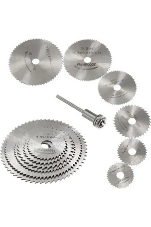 Metal 6 Parça Mini Matkap Ucu Ahşap Kesme Yuvarlak Çelik Bıçak Disk Testere Seti Kiti