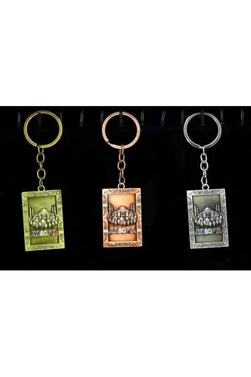 Metal Ayasofya Anahtarlık Dikdörtgen Tasarım