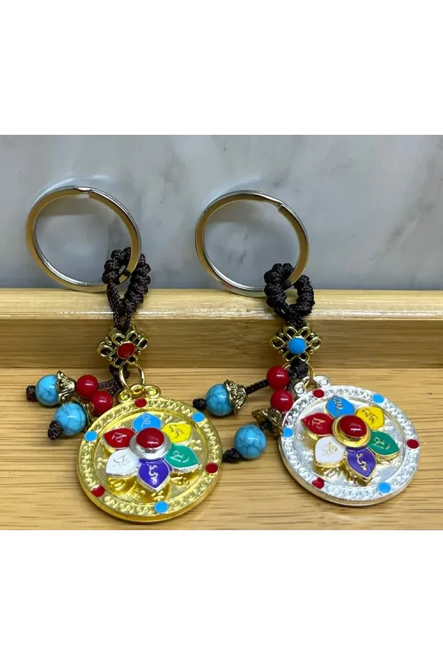 Metal Lotus Tılsımlı Şans Anahtarlık
