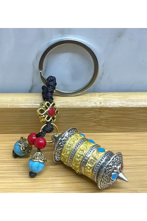 Metal Tibet Şans Çarkı Anahtarlık