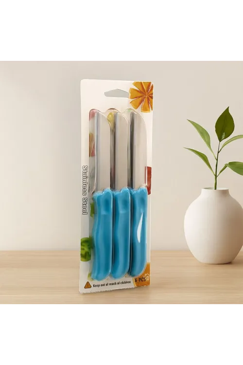 Meyve Bıçağı 6lı Set - Renkli Plastik Saplı