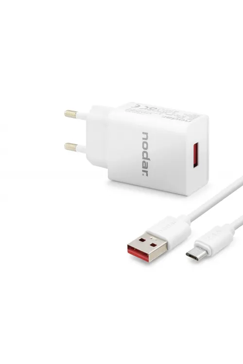 Micro Usb Hızlı Şarj Seti 12W 2.4A Usb Adaptörlü - Beyaz ND1004