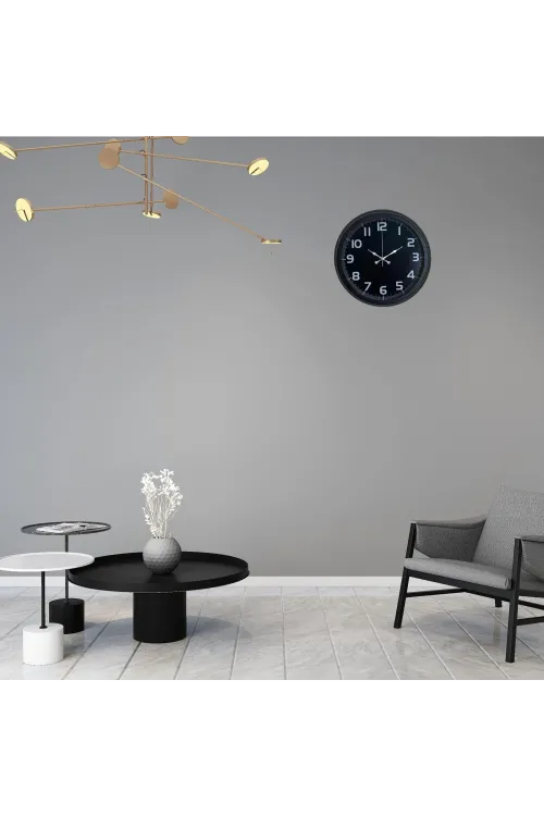 Midnight Black 40 Cm Metal Duvar Saati