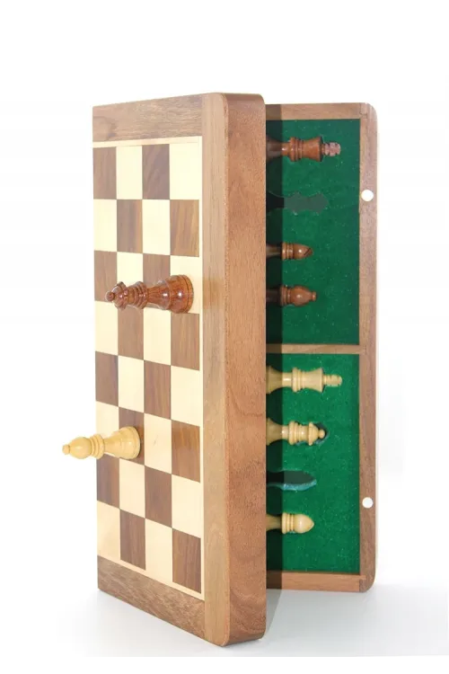 Mıknatıs Taşlı Ahşap Katlanabilir Kutulu Satranç Oyunu 35 Cm G224