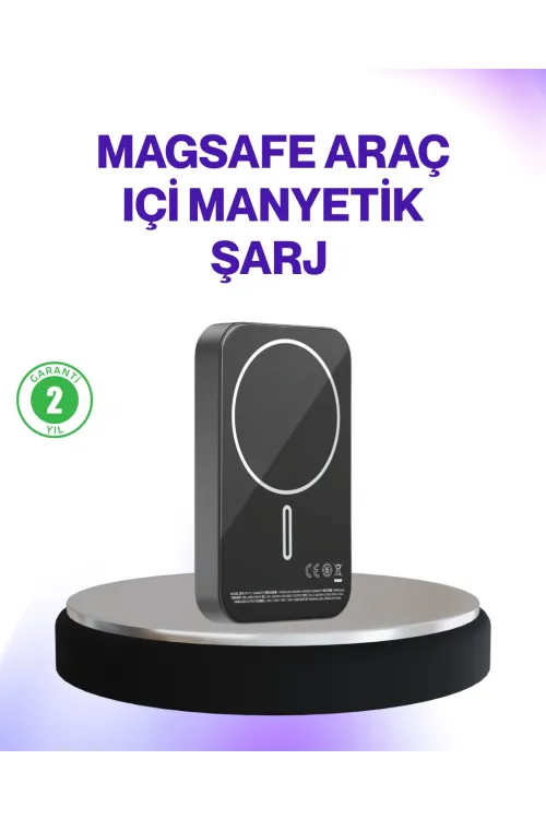 Mıknatıslı Magsafe Uyumlu Araç Tutucu Kablosuz Şarj Destekli