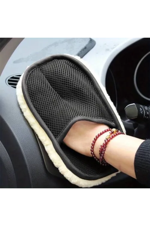 Mikrofiber Yün Araba Yıkama Eldiveni - Çizmez ve Yüksek Emici