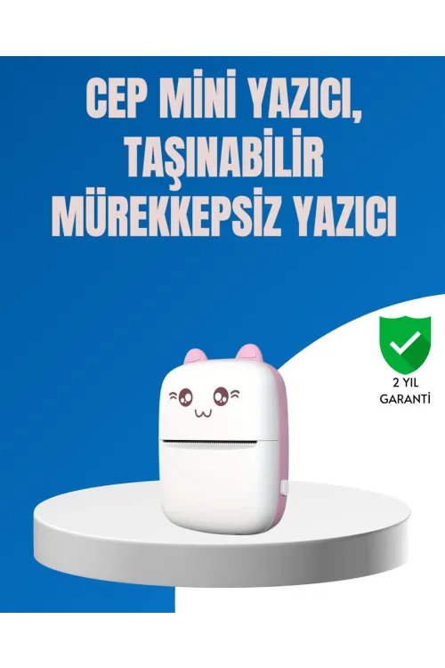 Mini Bluetooth Termal Yazıcı 1200mah Şarjlı Taşınabilir