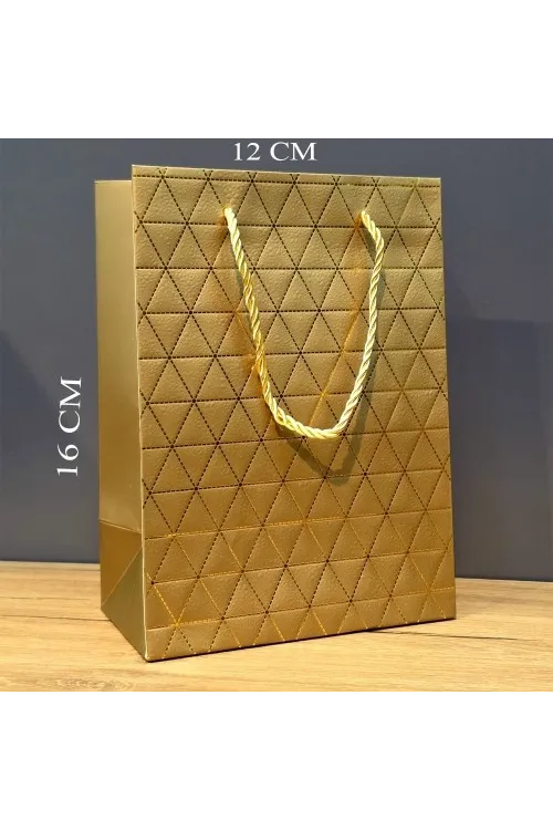 Mini Boy Gold Karton Hediye Çantası