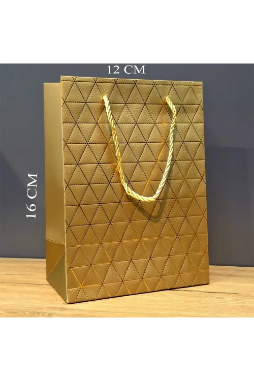Mini Boy Gold Karton Hediye Çantası