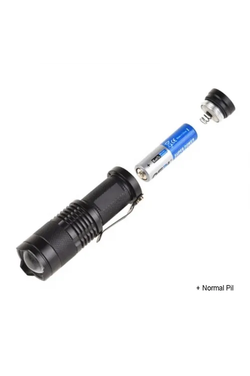 Mini Güçlü Şarjlı Pilli El Feneri Wt-304