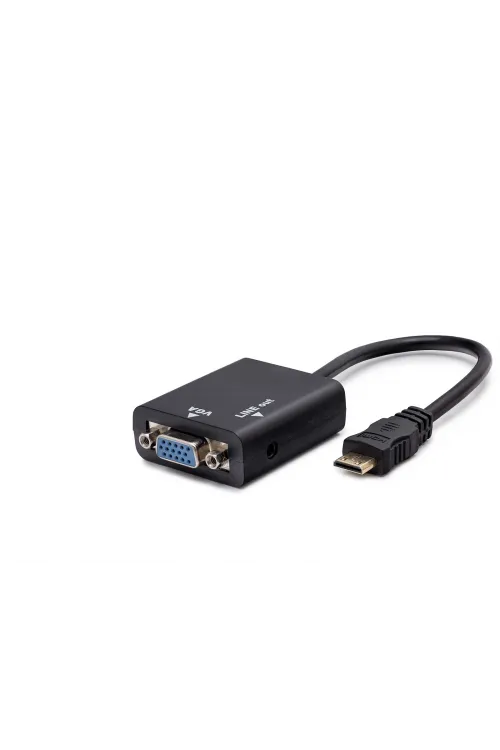 Mini Hdmi To Vga Ses Çıkışlı Görüntü Dönüştürücü - Siyah HDX7762