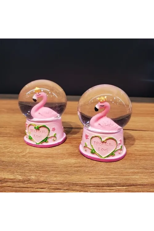 Mini Işıklı Flamingo Kar Küresi