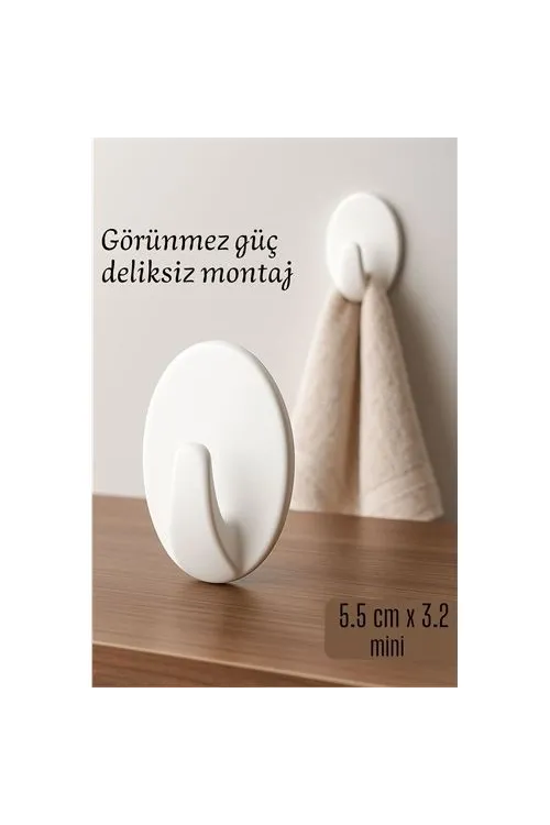 Mini Kendinden Yapışkanlı Duvar Askısı – 5.5 x 3.2 cm | İz Bırakmaz, Güçlü Tutuş 722286
