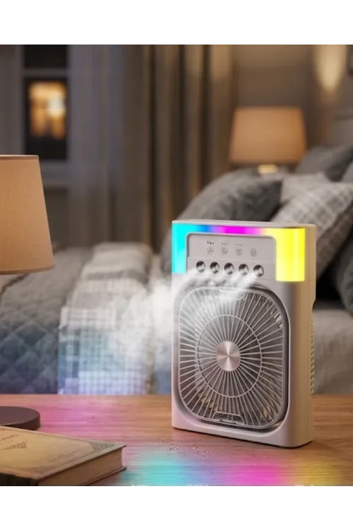 Mini Klima Fan Su Hazneli Usb Şarjlı Sessiz Masaüstü Soğutucu
