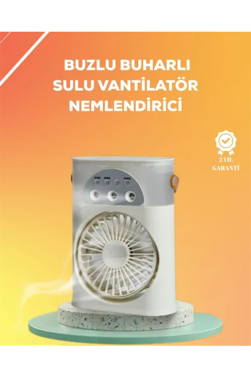 Mini Klima Fan | Usbli, 7 Renk Gece Işığı, 3ü 1 Arada Fonksiyon