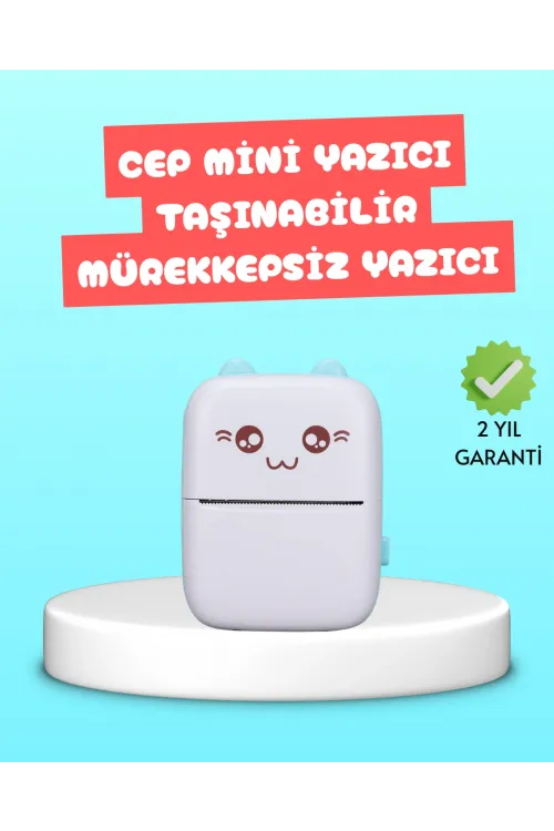 Mini Termal Yazıcı Kablosuz Taşınabilir Bluetooth Bağlantılı 200 Dpı