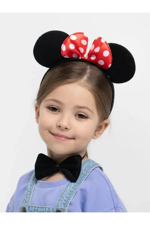 Minnie Mouse Kostüm Seti Taç Kuyruk Papyon Gösteri Seti