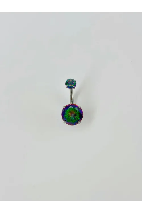 Mistik Topaz Taşlı Göbek Piercing - Pg0047