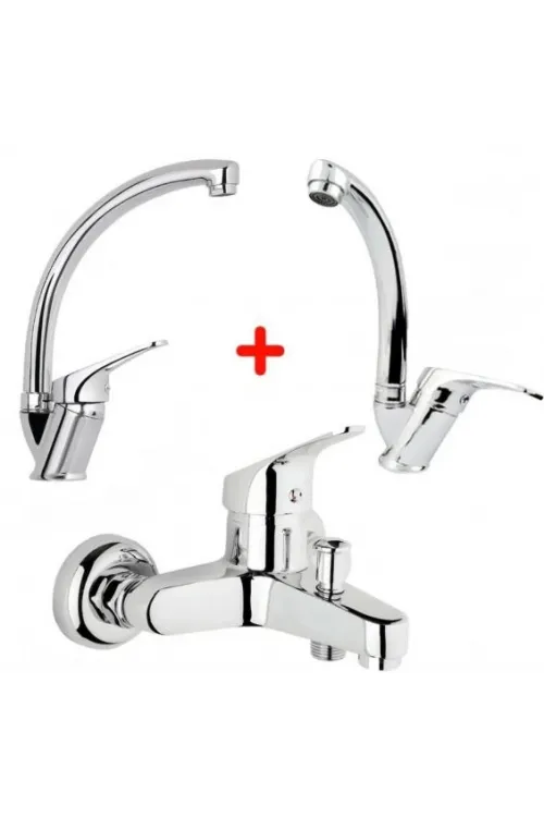 Mix Banyo Bataryası Lavabo  Evye 3 Lü Avantajlı Set
