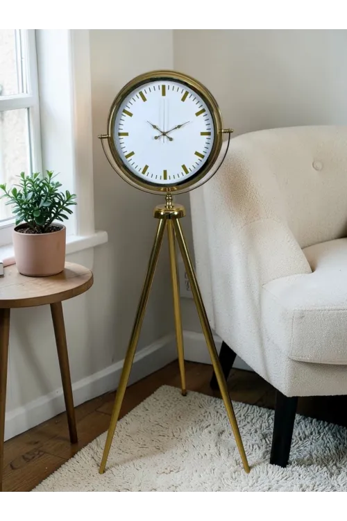 Modern Gold Tripod Ayaklı Saat