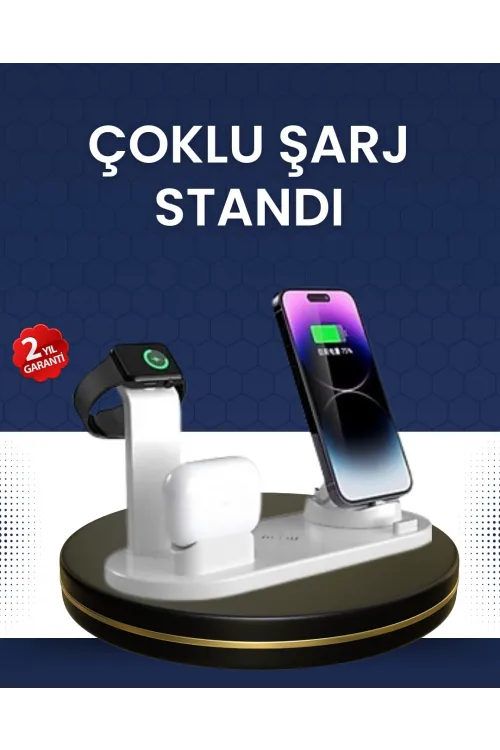 Modern Tasarımlı Çok Fonksiyonlu Kablosuz Şarj Standı