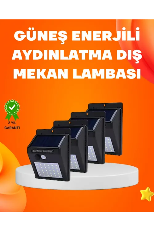Montajlı Güneş Enerjili Duvar Tipi Aydınlatma – 8 Saat Çalışma Süresi