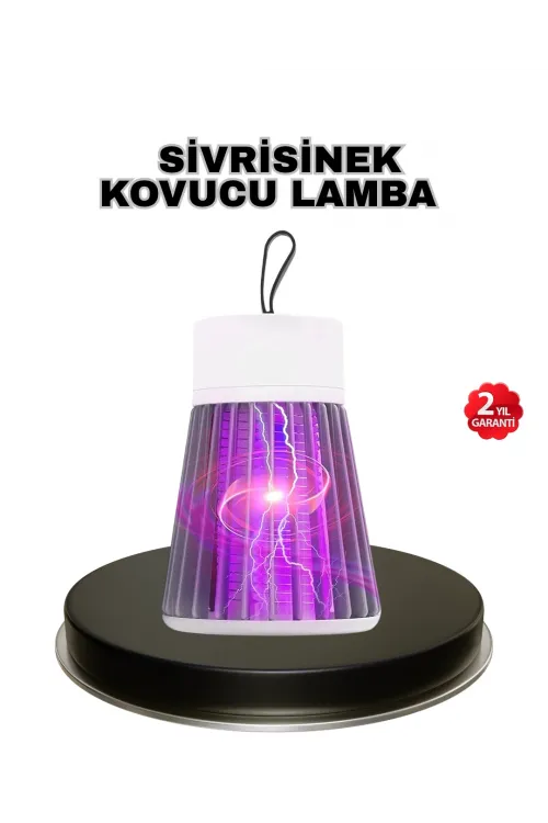 Mor Işıklı Şarjlı Böcek Öldürücü Lamba – Ev, Balkon Ve Kamp Kullanımına Uygun