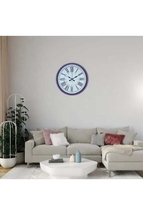 Mor Roma Rakamlı 36 Cm Duvar Saati