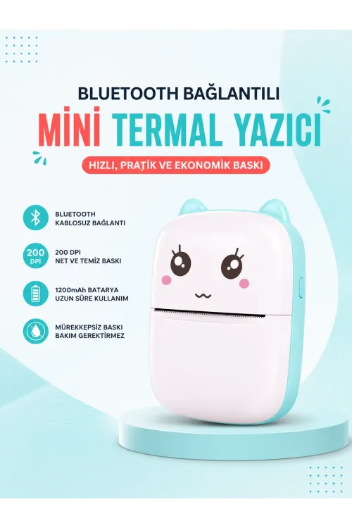 Mürekkepsiz Baskı Teknolojili Bluetooth Cep Yazıcısı
