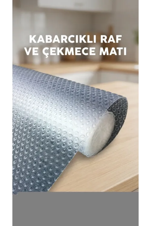 Mutfak Dolap İçi Şeffaf Kaydırmaz Raf Örtüsü 45x300 Cm Pvc Kaplama