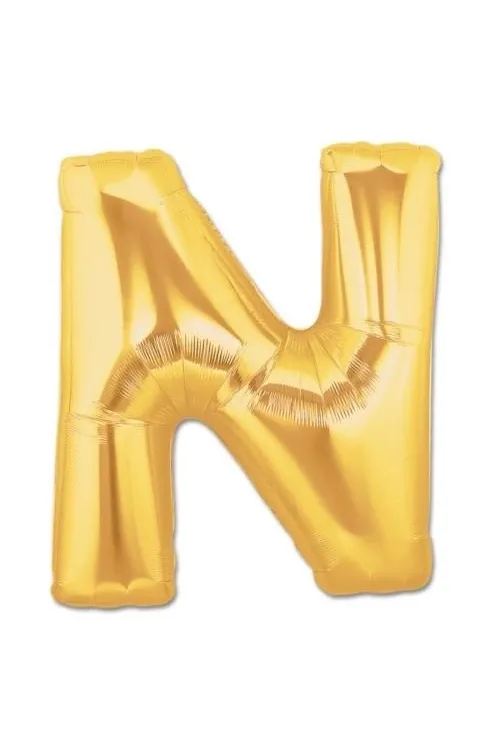 N Harf Folyo Balon Altın Renk  40 İnç