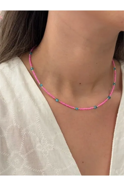 Nazar Boncuk Kolye - Pembe