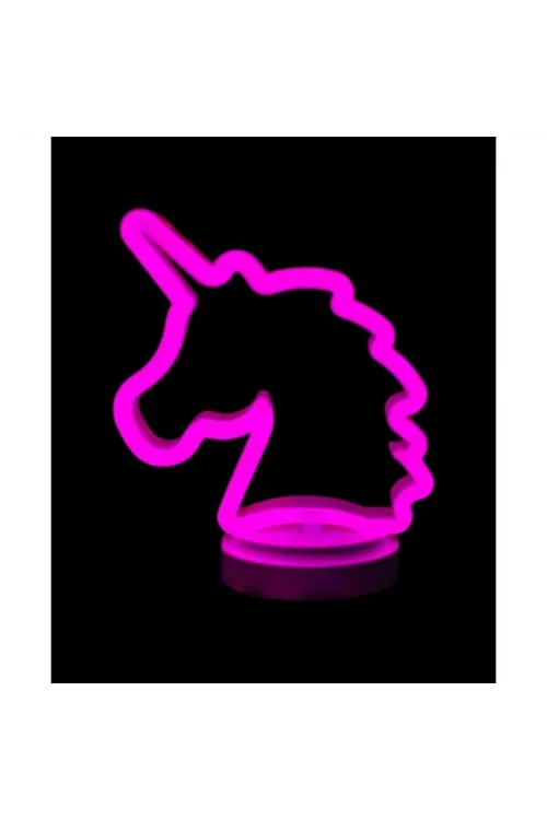 Neon Işıklı Unicorn Masa Gece Lambası