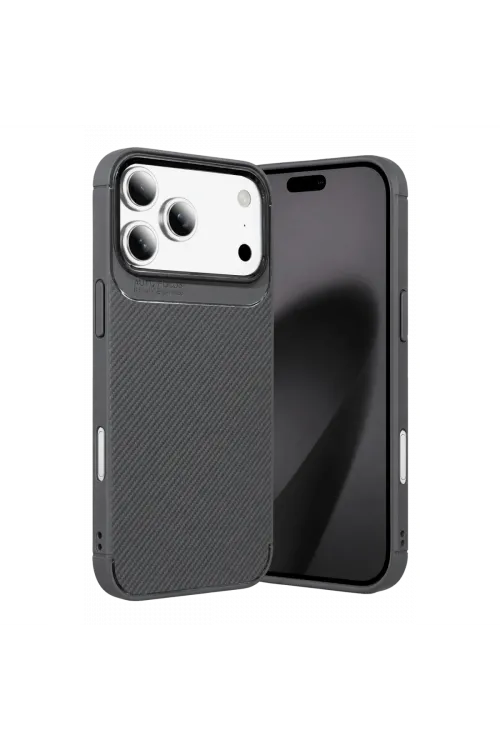 Newface Apple İphone 18 Pro Auto Focus Karbon Kapak - Gri