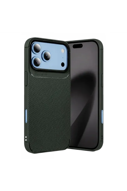 Newface Apple İphone 18 Pro Auto Focus Karbon Kapak - Yeşil