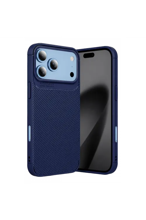 Newface Apple İphone 18 Pro Max Auto Focus Karbon Kapak - Lacivert