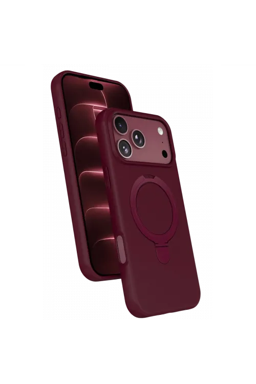Newface Apple İphone 18 Pro Max Regal Magsafe Standlı Kapak - Bordo
