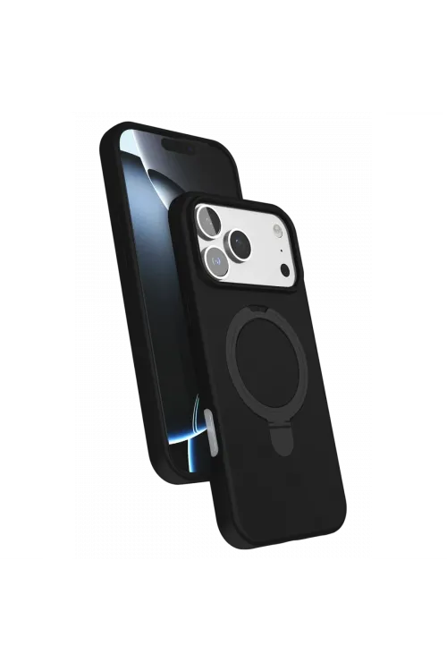 Newface Apple İphone 18 Pro Max Regal Magsafe Standlı Kapak - Siyah